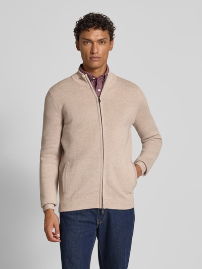 Christian Berg Men Wollen jas met opstaande kraag Zand gemêleerd - 4