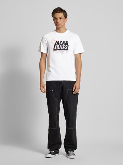 Jack & Jones T-Shirt mit Label-Print Weiss 1