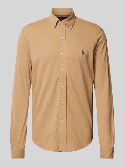 Polo Ralph Lauren Straight fit vrijetijdsoverhemd van piqué van zuiver katoen Camel - 2