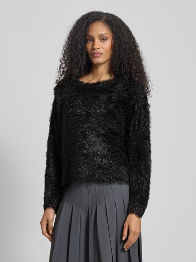 ICHI Regular Fit Pullover aus Kunstfell Modell 'Lizi' Black 4