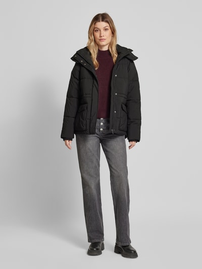 Vero Moda Regular fit gewatteerd jack met klepzakken, model 'DIANA' Zwart - 1