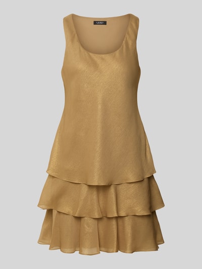 Lauren Ralph Lauren Knielanges Kleid im Stufen-Look Modell 'HALIANNA' Gold Melange 2