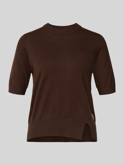 Liu Jo White Bluzka z dzianiny z okrągłym dekoltem Czekoladowy 2