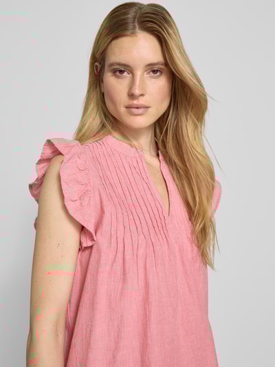 mbyM Regular Fit Blusentop mit gelegten Falten Modell 'Gemala' Rot 3