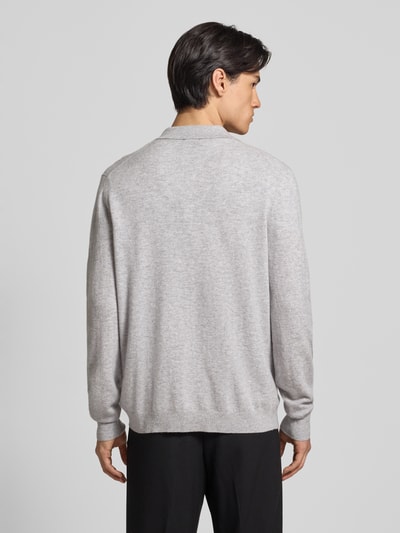 Christian Berg Men Strickjacke aus Baumwoll-Kaschmir-Mix Hellgrau Melange 5
