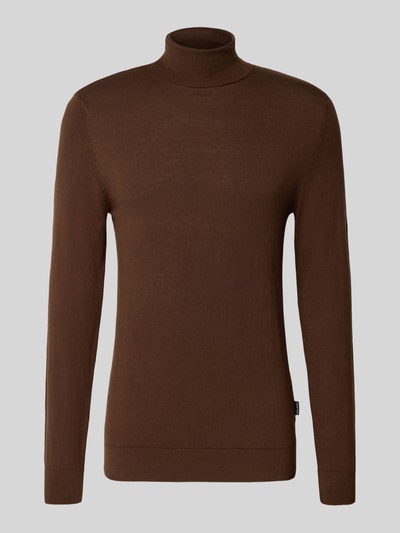 Blend Rollkragenpullover mit Label-Detail Modell 'BAGGE' Mittelbraun 2
