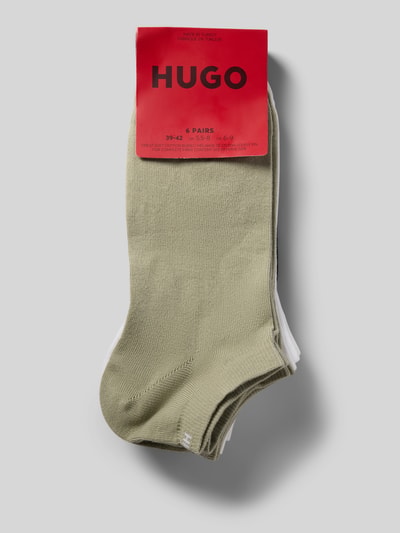 Produktfoto, Sneaker-Socken aus Baumwoll-Mix im 6er-Pack Modell 'AS UNI CC' von HUGO, Optik: Unifarben, Label-Schriftzug, Bundabschluss: Elastisch, Multipack: 6er-Pack, Materialverarbeitung: Feinstrick