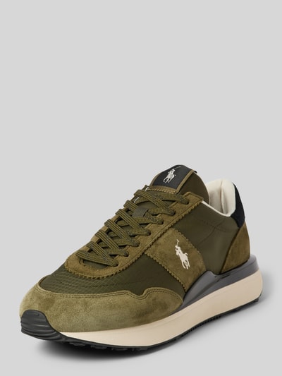 Polo Ralph Lauren Sneaker aus echtem Leder Modell 'TRAIN' Oliv 1