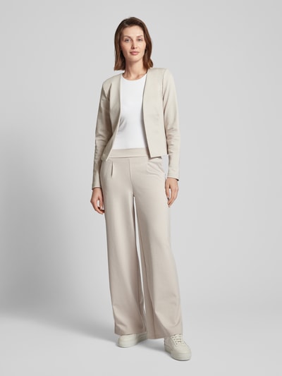 ICHI Wide leg stoffen broek met bandplooien, model 'KATE' Beige - 1