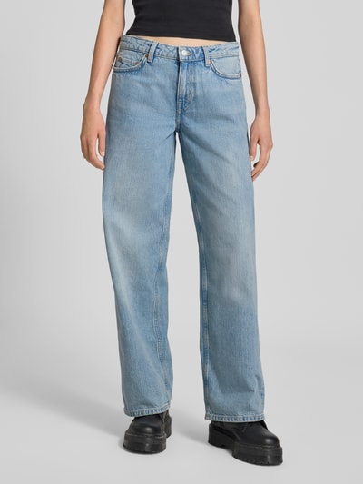 WEEKDAY Jeansy o luźnym kroju z czystej bawełny model ‘Ample’ Jasnoniebieski melanż 4