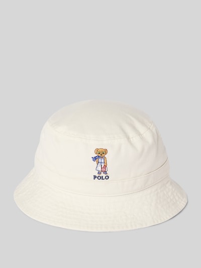 Polo Ralph Lauren Teens Czapka typu bucket hat z wyhaftowanym logo model ‘BEAR’ Złamany biały 1