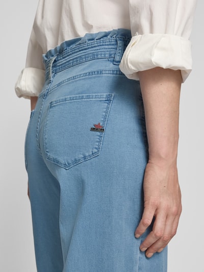 Buena Vista Wide Leg Jeans mit Rüschen Hellblau 3