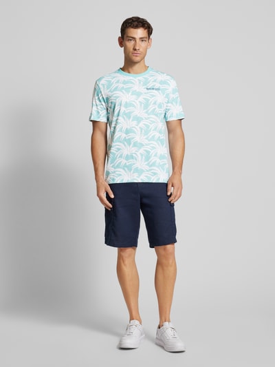 Tom Tailor T-shirt met all-over motief Lagune - 1