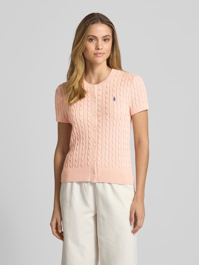 Polo Ralph Lauren Cardigan mit Zopfmuster Pink 4
