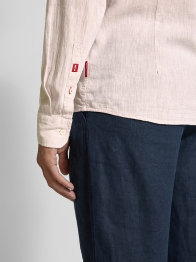 JOOP! Jeans Regular Fit Freizeithemd aus Leinen-Baumwoll-Mix Modell 'Hanson' Beige 3