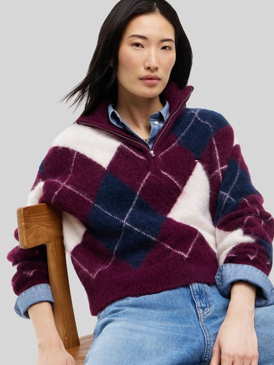 Tommy Jeans Regular Fit Pullover aus Alpaka-Woll-Mix Bordeaux 3