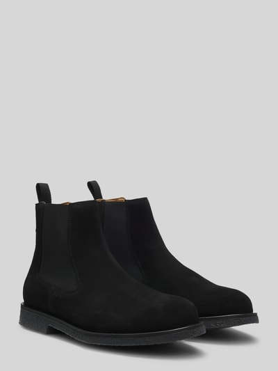 BOSS Chelsea Boots aus Rindsvelours mit Anziehschlaufe Black 2
