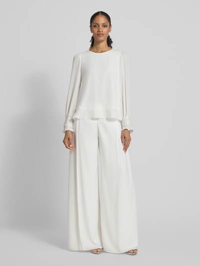 Marc Cain Regular fit blouse met kralen en ronde hals Wit - 1