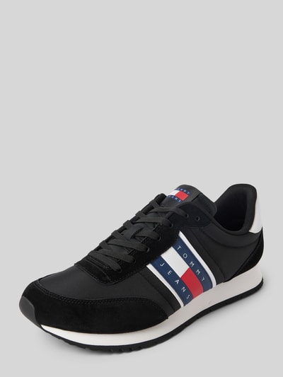 Tommy Jeans Sneakers van leermix, model 'RUNNER' Zwart - 1