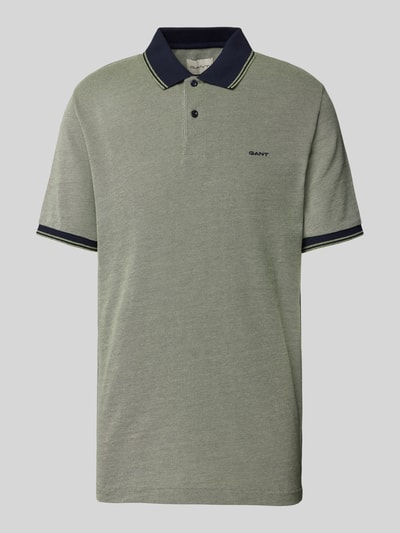 Gant Slim Fit Poloshirt mit Label-Stitching Oliv 2