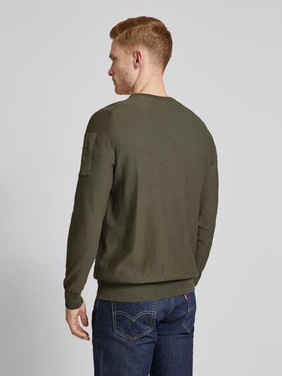 PME Legend Gebreide pullover met labeldetail Olijfgroen - 5