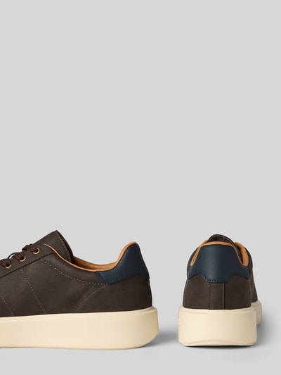 Blauer USA Sneaker mit Label-Patch Dunkelbraun 2