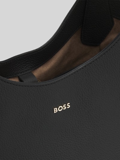 BOSS Shopper aus echtem Leder mit Label-Detail Black 5
