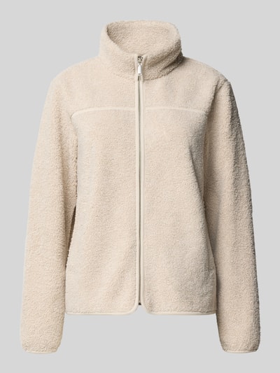 Tom Tailor Regular Fit Teddy Jacke mit seitlichen Eingrifftaschen Taupe 2