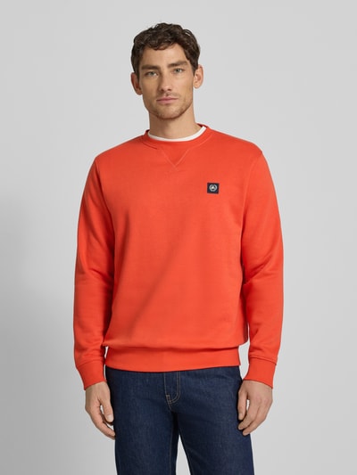 Lerros Sweatshirt mit Rundhalsausschnitt und Label-Patch Dunkelorange 4