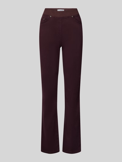 Raphaela By Brax Slim Fit Hose mit elastischem Bund Modell 'Pamina' Aubergine 1