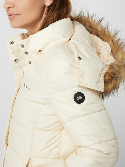 Pepe Jeans Steppjacke mit abnehmbarer Kapuze Modell 'June' - wasserabweisend Offwhite 3