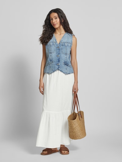 Vero Moda Ausgestellter Maxi-Rock mit Volants Modell 'PRETTY' Weiss 1