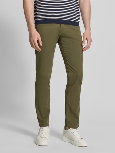 Pierre Cardin Tapered Fit Hose mit Eingrifftaschen Modell 'Lyon' Oliv 4