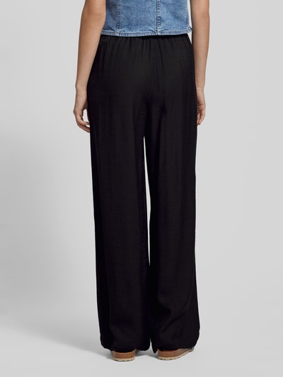 ICHI Wide leg stoffen broek met elastische band, model 'TANESSA' Zwart - 5