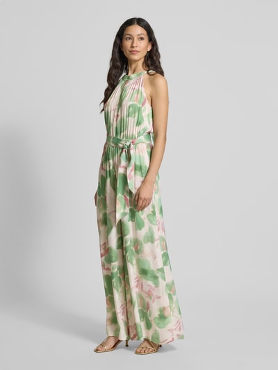 More & More Jumpsuit van viscose met strikceintuur en strik Lichtgroen - 1