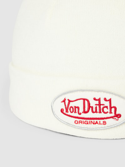 Von Dutch Beanie met labelpatch, model 'CONNY' Ecru - 2