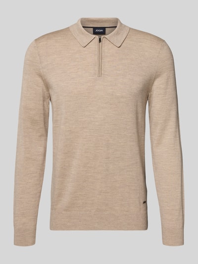 JOOP! Collection Gebreide pullover van scheerwol met polokraag model 'Dondor' Lichtbruin - 2