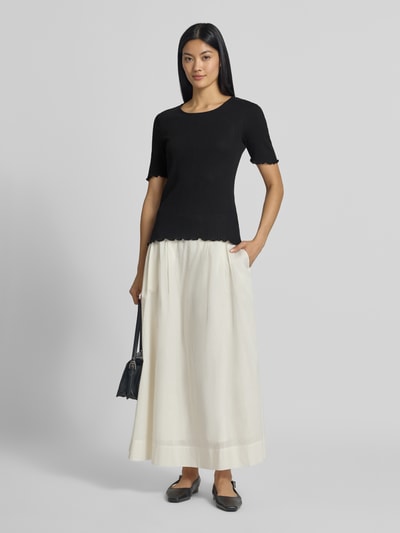 b.young T-Shirt mit Wellensaum und Rundhalsausschnitt Modell 'UNICA' Black 1