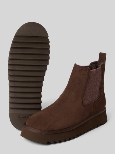 Tamaris Boots aus Rindsnappa mit Profilsohle Dunkelbraun 4