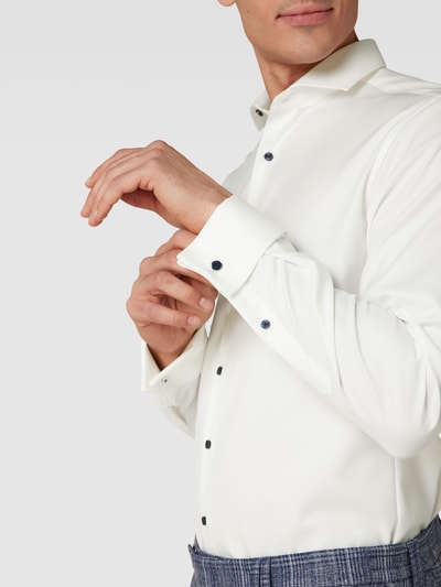 Eterna Slim fit zakelijk overhemd van katoen Offwhite - 3