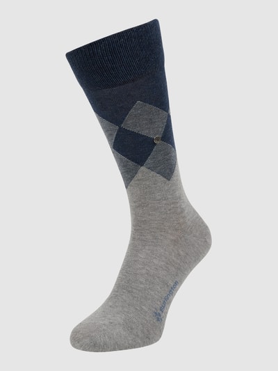 Burlington Socken mit Rautenmuster Modell 'Hampstead'  Hellgrau 1