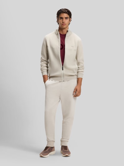 BOSS Green Regular Fit Strickjacke aus Viskose-Mix Offwhite 1