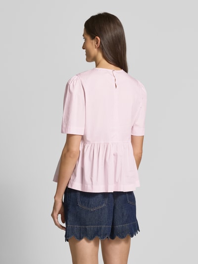 Rich & Royal Bluzka z okrągłym dekoltem i zapięciem na guzik Różowy 5