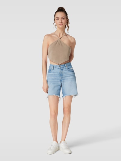 Calvin Klein Jeans Crop Top mit Strukturmuster Beige 1