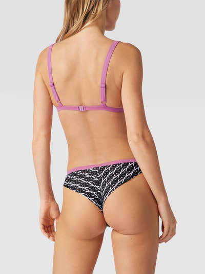 Calvin Klein Underwear Top bikini z logo na całej powierzchni Czarny 4