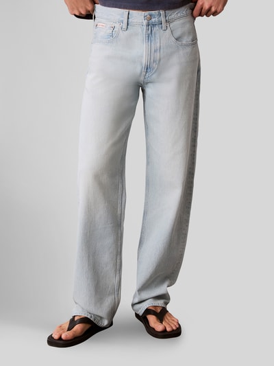 Calvin Klein Jeans straight fit jeans van puur katoen in 5-pocket-design Lichtblauw - 4