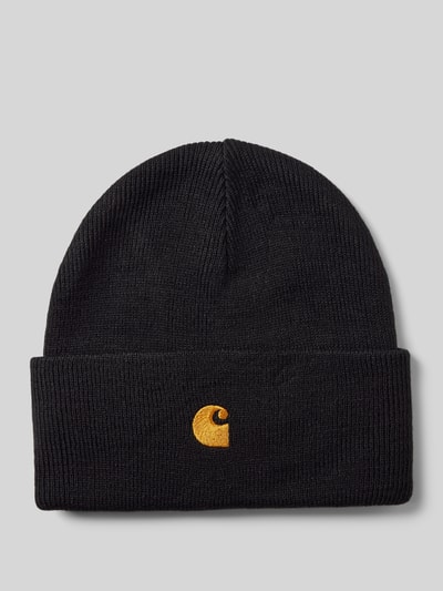 Carhartt Work In Progress Czapka beanie z wyhaftowanym logo model ‘CHASE BEANIE 2’ Czarny 1