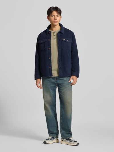 Superdry Regular Fit Hemdjacke aus Fleece Marine 1