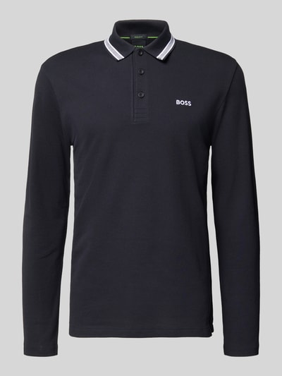 Produktfoto, Regular Fit Koszulka polo z czystej bawełny Model 'PLISY' od BOSS Green, efekt: jednolity kolor, pika, wyhaftowane logo, długi rękaw.