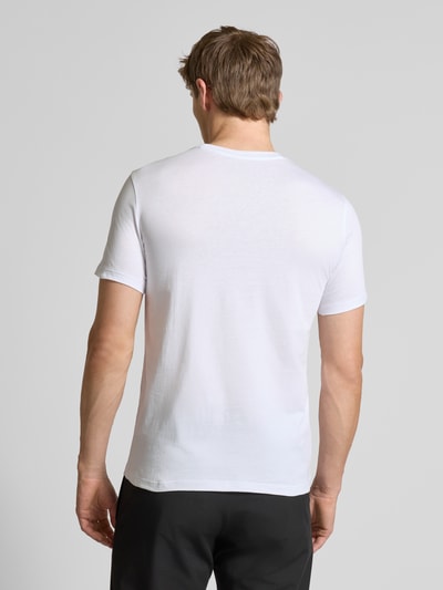 ARMANI EXCHANGE T-shirt o kroju slim fit z czystej bawełny z nadrukiem z logo Biały 5